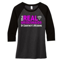 The Real Bridesmaids Of Personalize Wedding Custom  Women's Tri-Blend 3/4-Sleeve Raglan Shirt