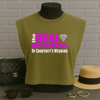 The Real Bridesmaids Of Personalize Wedding Custom  Garment-Dyed Women's Muscle Tee