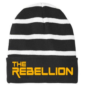 The Rebellion Logo Striped Beanie with Solid Band