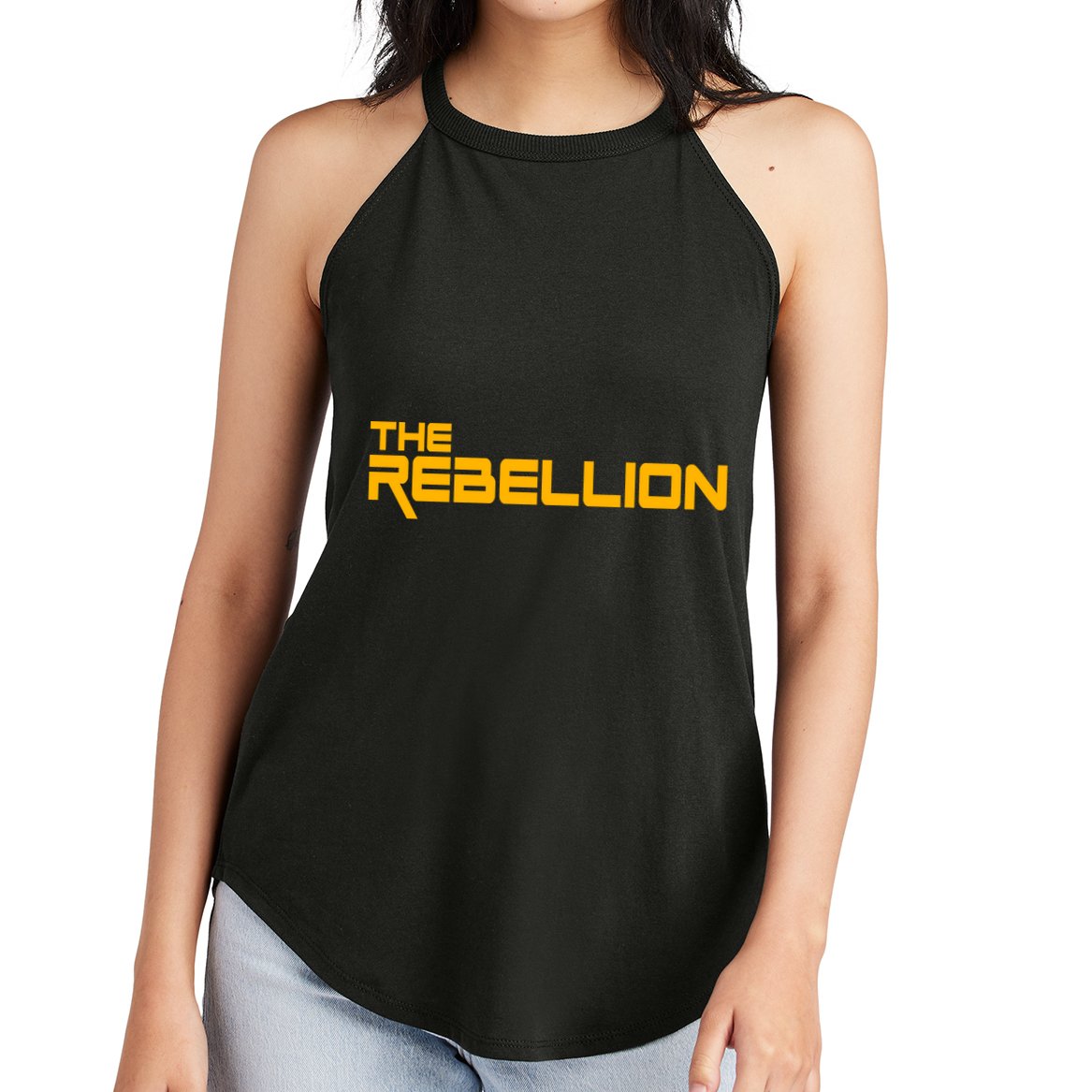 The Rebellion Logo Women's Perfect Tri Rocker Tank