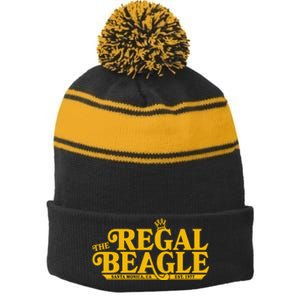 The Regal Beagle Santa Monica Ca Est 1977 Logo Stripe Pom Pom Beanie