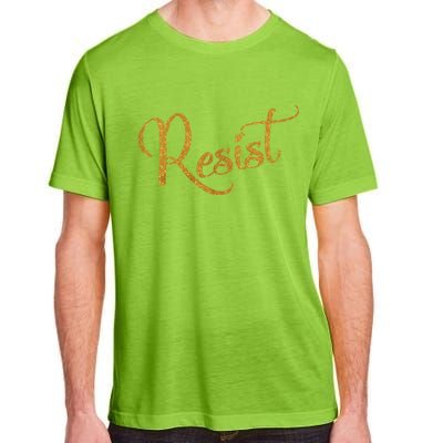 The Resistance Resist Gold Script Logo Anti-Trump Adult ChromaSoft Performance T-Shirt