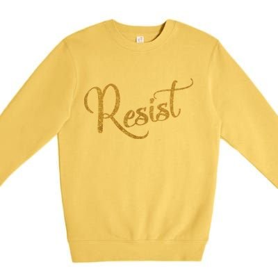 The Resistance Resist Gold Script Logo Anti-Trump Premium Crewneck Sweatshirt