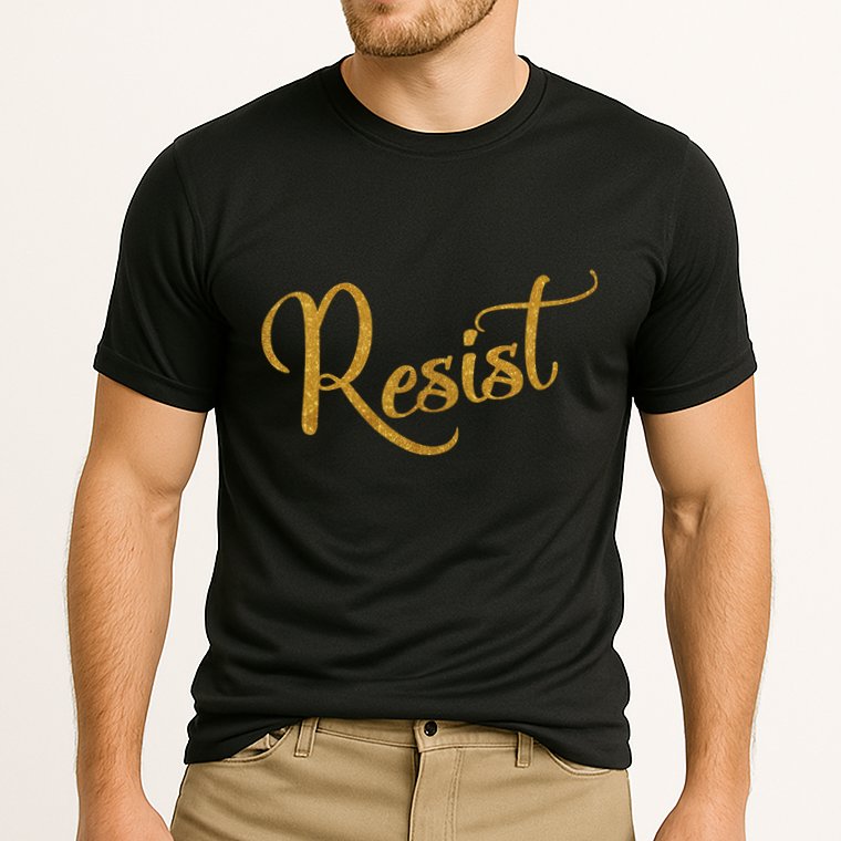 The Resistance Resist Gold Script Logo Anti-Trump Cooling Performance Crew T-Shirt