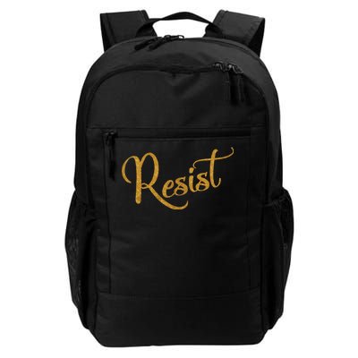 The Resistance Resist Gold Script Logo Anti-Trump Daily Commute Backpack