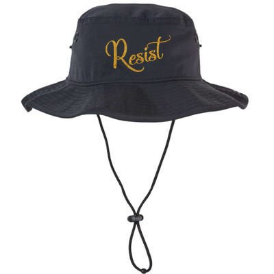 The Resistance Resist Gold Script Logo Anti-Trump Bucket Hat