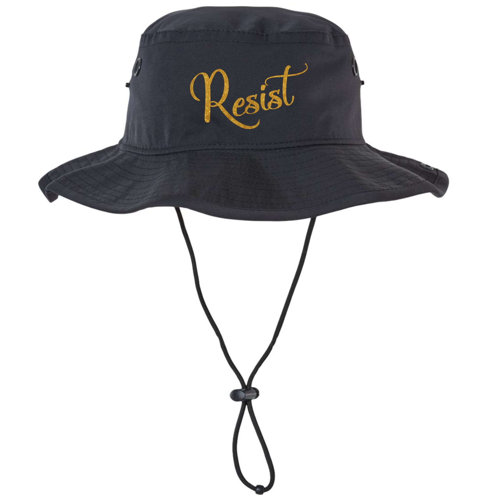 The Resistance Resist Gold Script Logo Anti-Trump Bucket Hat