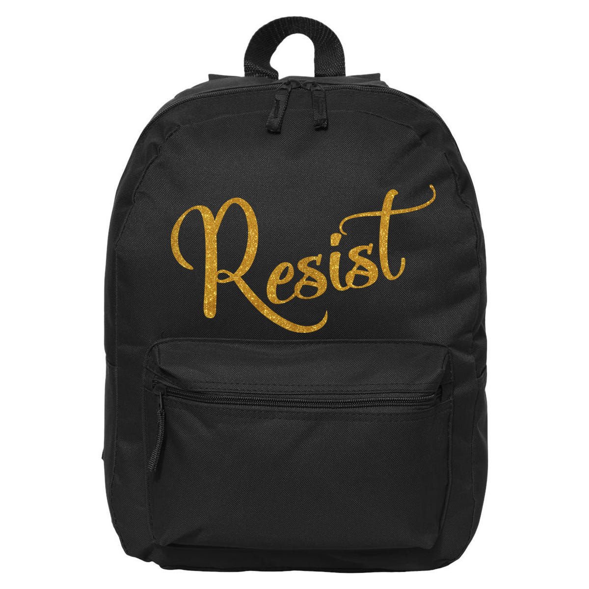 The Resistance Resist Gold Script Logo Anti-Trump 16 in Basic Backpack