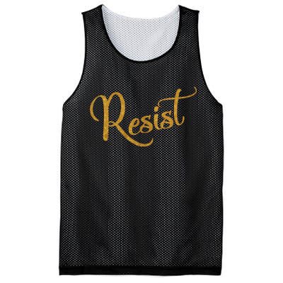 The Resistance Resist Gold Script Logo Anti-Trump Mesh Reversible Basketball Jersey Tank