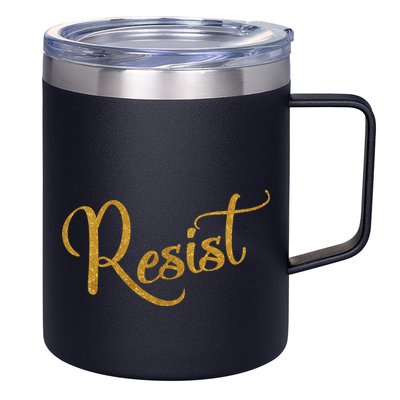 The Resistance Resist Gold Script Logo Anti-Trump 12oz Stainless Steel Coffee Mug