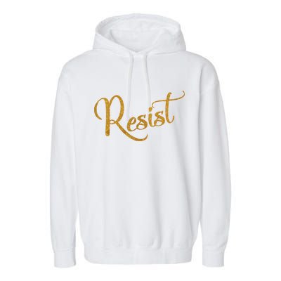 The Resistance Resist Gold Script Logo Anti-Trump Garment-Dyed Fleece Hoodie