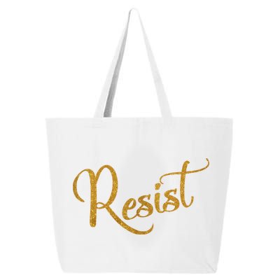 The Resistance Resist Gold Script Logo Anti-Trump 25L Jumbo Tote