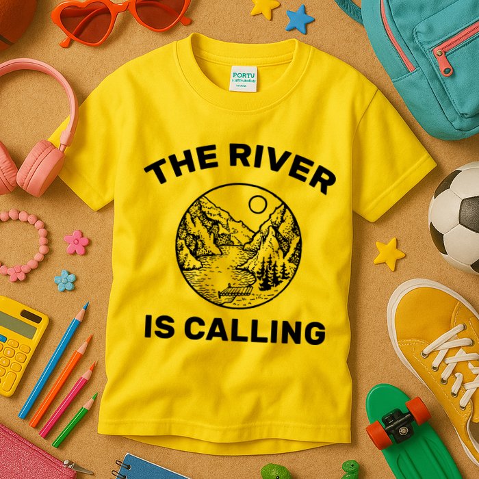 The River Is Calling  Kids T-Shirt