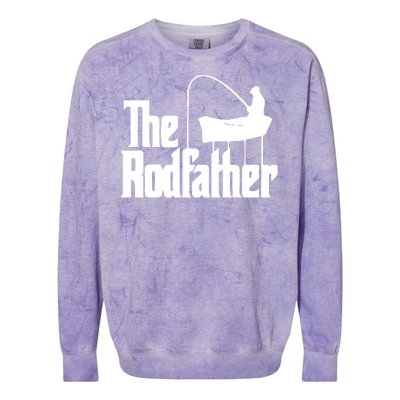 The Rod Father Funny Fishing Dad Colorblast Crewneck Sweatshirt