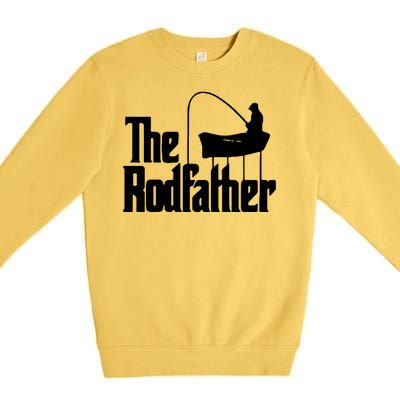 The Rod Father Funny Fishing Dad Premium Crewneck Sweatshirt