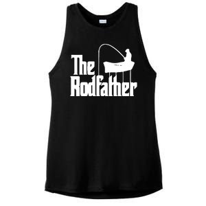 The Rod Father Funny Fishing Dad Ladies PosiCharge Tri-Blend Wicking Tank