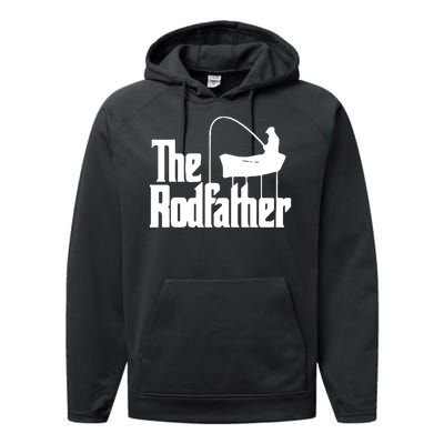 The Rod Father Funny Fishing Dad Performance Fleece Hoodie