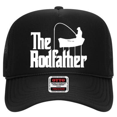 The Rod Father Funny Fishing Dad High Crown Mesh Back Trucker Hat