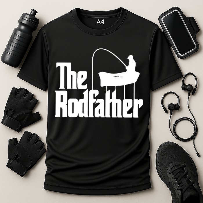 The Rod Father Funny Fishing Dad Cooling Performance Crew T-Shirt