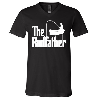 The Rod Father Funny Fishing Dad V-Neck T-Shirt