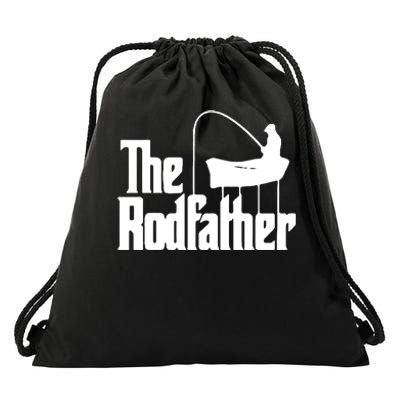 The Rod Father Funny Fishing Dad Drawstring Bag