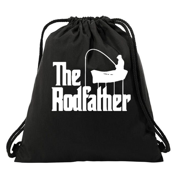 The Rod Father Funny Fishing Dad Drawstring Bag