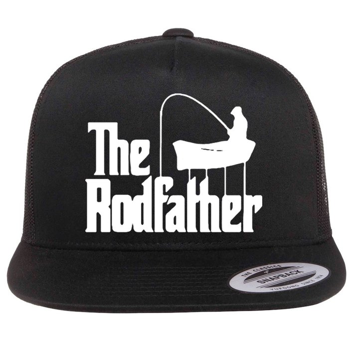 The Rod Father Funny Fishing Dad Flat Bill Trucker Hat