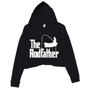 The Rod Father Funny Fishing Dad Crop Fleece Hoodie