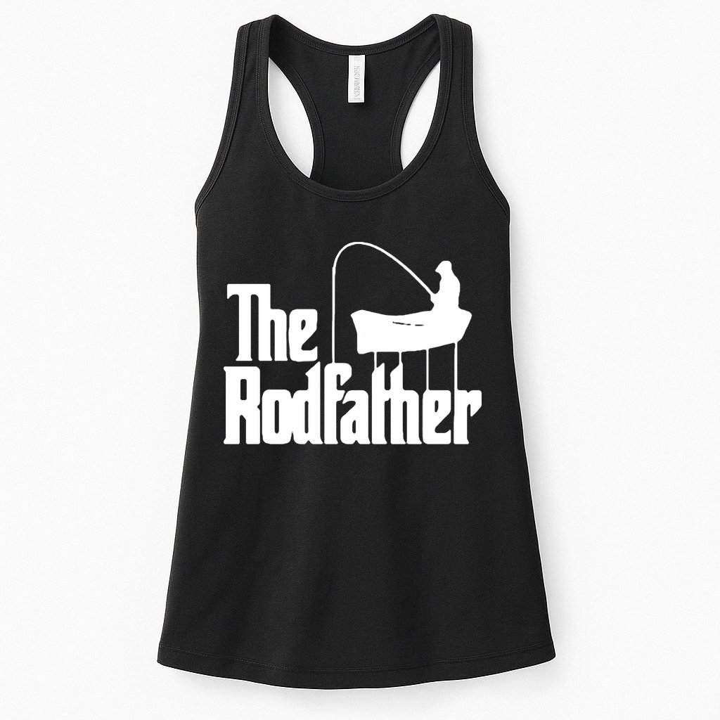 The Rod Father Funny Fishing Dad Womens Tank Top