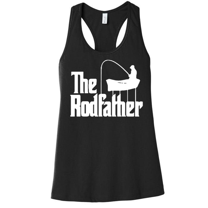 The Rod Father Funny Fishing Dad Women's Racerback Tank