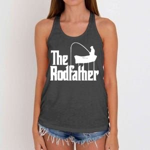 The Rod Father Funny Fishing Dad Women's Knotted Racerback Tank