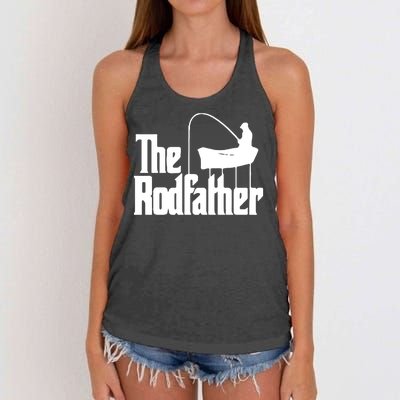 The Rod Father Funny Fishing Dad Women's Knotted Racerback Tank