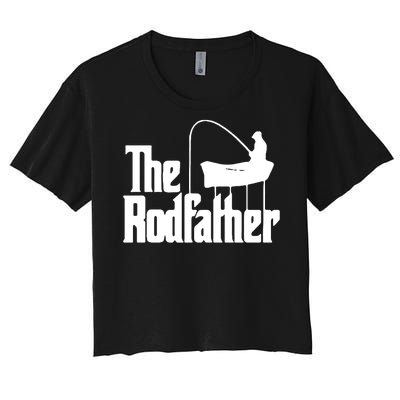 The Rod Father Funny Fishing Dad Women's Crop Top Tee