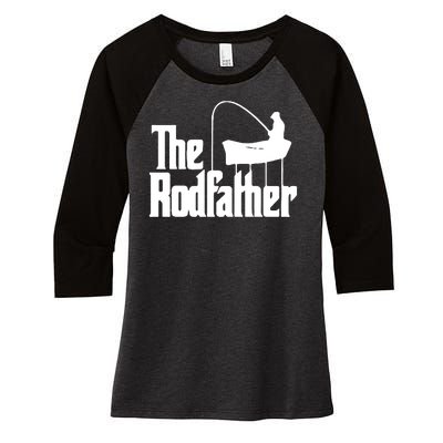 The Rod Father Funny Fishing Dad Women's Tri-Blend 3/4-Sleeve Raglan Shirt