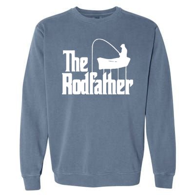 The Rod Father Funny Fishing Dad Garment-Dyed Sweatshirt