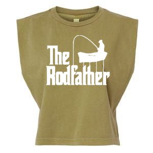 The Rod Father Funny Fishing Dad Garment-Dyed Women's Muscle Tee