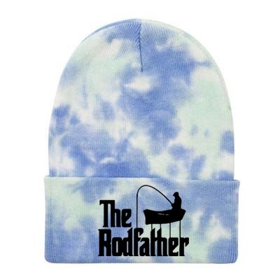 The Rod Father Funny Fishing Dad Tie Dye 12in Knit Beanie