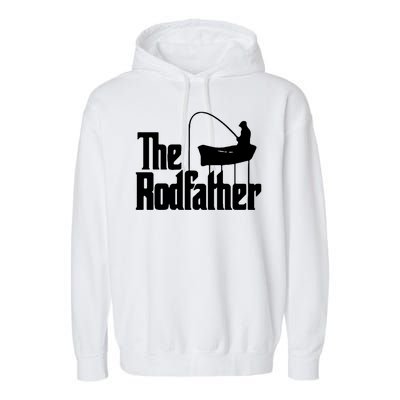 The Rod Father Funny Fishing Dad Garment-Dyed Fleece Hoodie