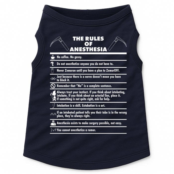 The Rules of Anesthesia Doggie Tank
