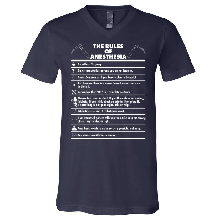 The Rules of Anesthesia V-Neck T-Shirt