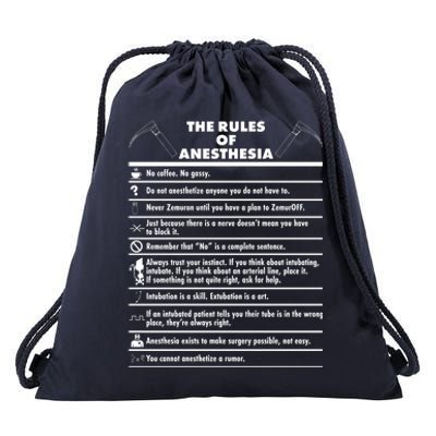 The Rules of Anesthesia Drawstring Bag