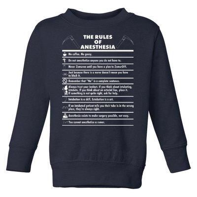 The Rules of Anesthesia Toddler Sweatshirt