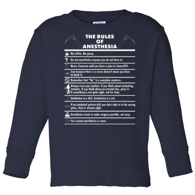 The Rules of Anesthesia Toddler Long Sleeve Shirt