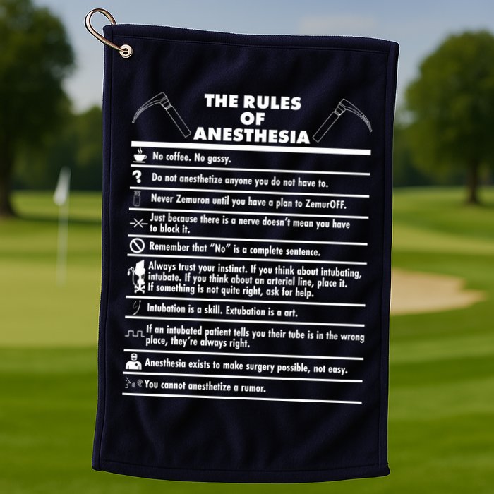 The Rules of Anesthesia Golf Towel