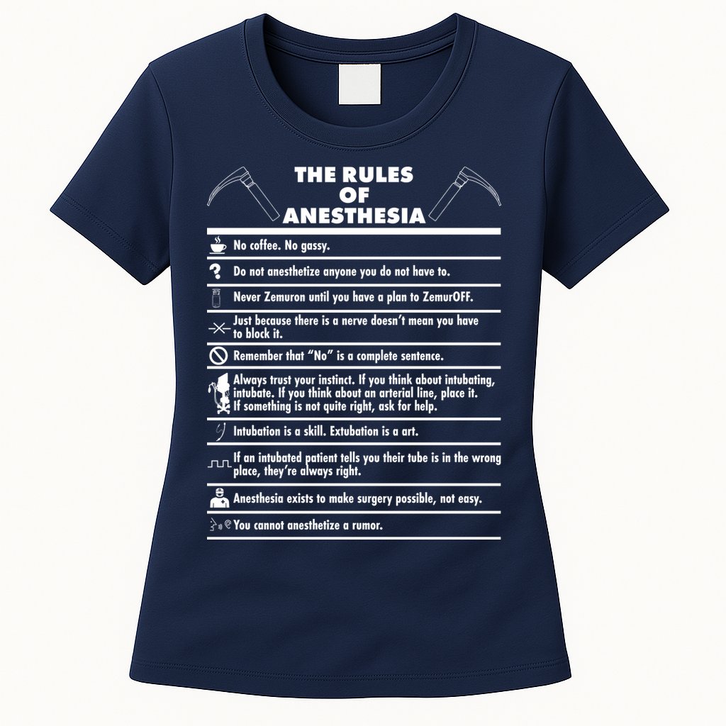 The Rules of Anesthesia Womens T-Shirt