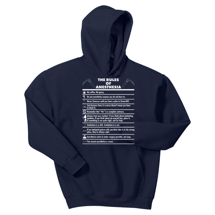 The Rules of Anesthesia Kids Hoodie