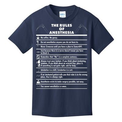 The Rules of Anesthesia Kids T-Shirt