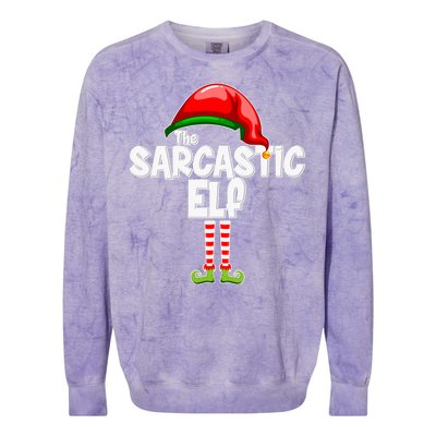 The Sarcastic Elf Matching Christmas Colorblast Crewneck Sweatshirt