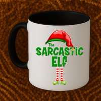 The Sarcastic Elf Matching Christmas Mug