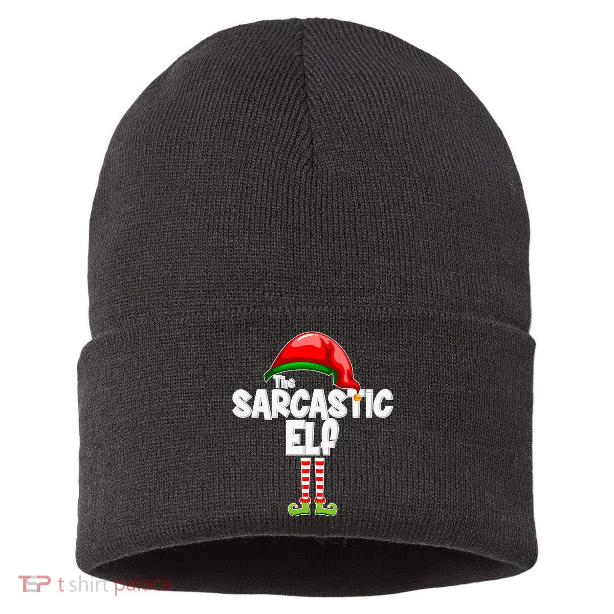The Sarcastic Elf Matching Christmas Sustainable Knit Beanie